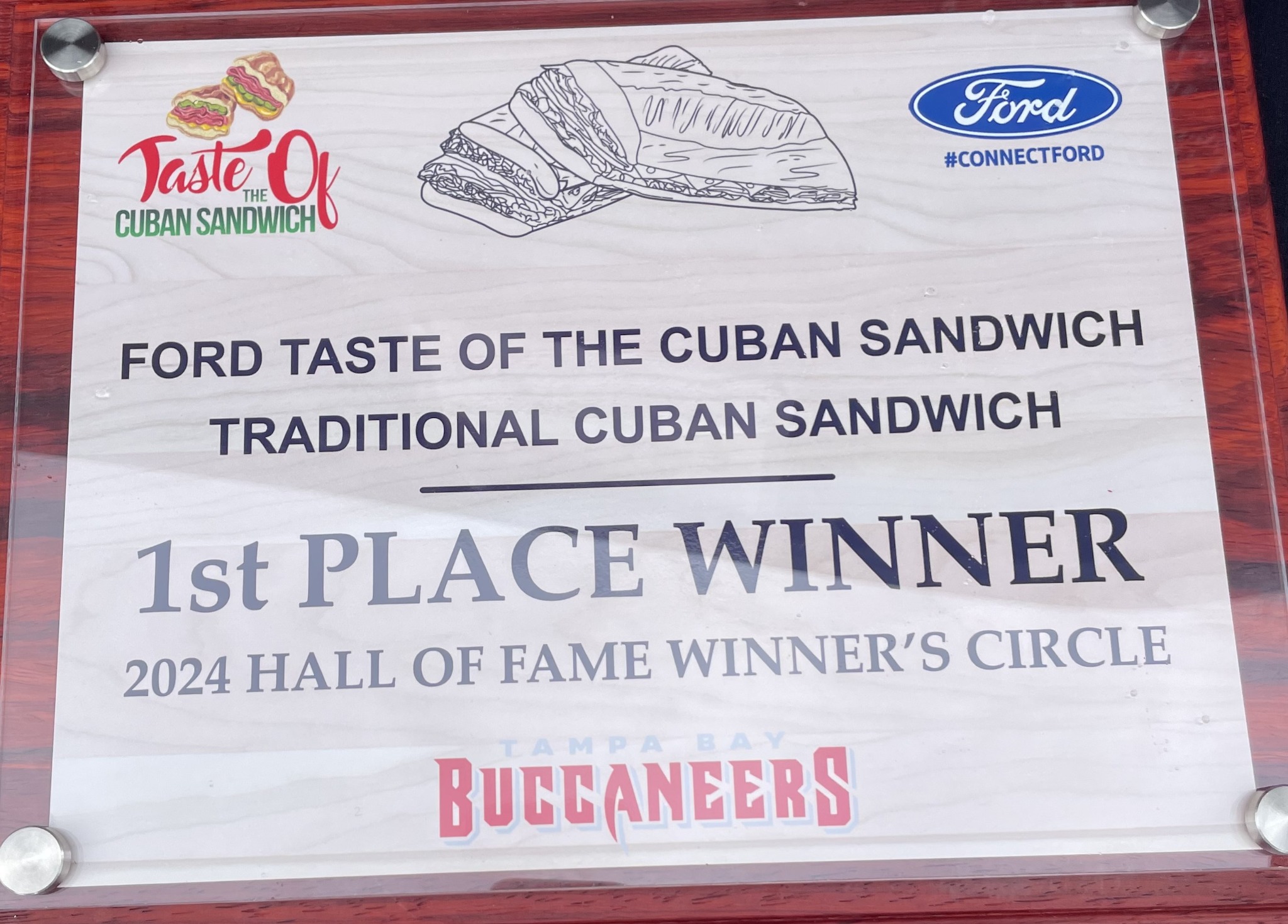 First Place Traditional Cuban Sandwich and 2024 Hall of Fame Winner's Circle award